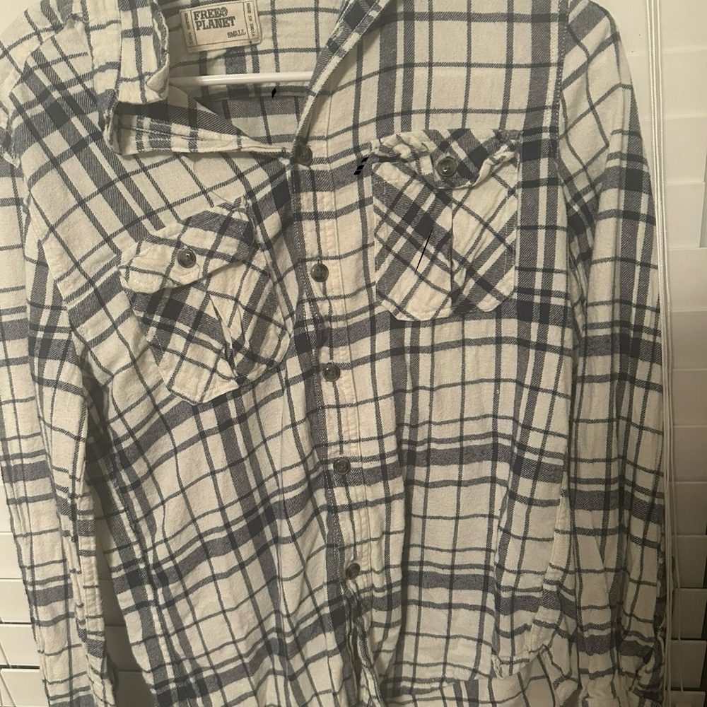 Fred Perry Blue and White Checkered Shirt